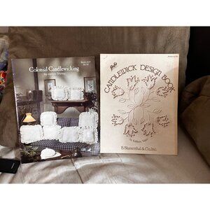 2 Vtg Candlewicking Books Janice Shirley Kathleen Taylor‎ Colonial Design Books